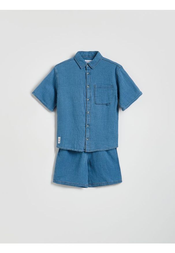 Reserved - Bawełniany komplet - jasnoniebieski. Kolor: niebieski. Materiał: bawełna