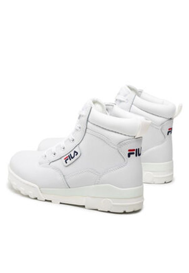 Fila Trapery Grunge II L Mid Wmn FFW0216.10004 Biały. Kolor: biały. Materiał: skóra