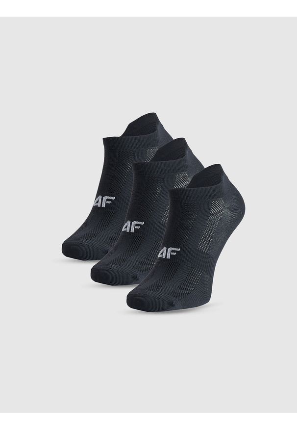 4f - 4F Skarpetki treningowe przed kostkę (3-pack) damskie - czarne 35-38. Kolor: czarny. Wzór: prążki. Sport: fitness