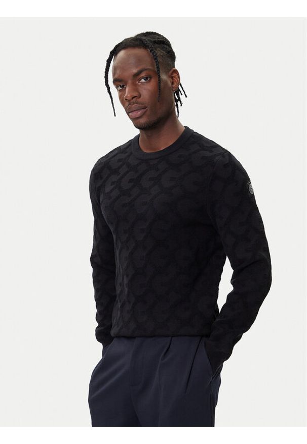 Guess Sweter M5BR19 Z0470 Czarny Regular Fit. Kolor: czarny. Materiał: syntetyk