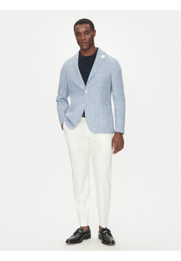 BOSS Marynarka C-Hanry-252 50540742 Błękitny Slim Fit. Kolor: niebieski. Materiał: bawełna