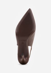 Renee - Brązowe Szpilki VICES Slingback z Wkładką ze Skóry Naturalnej Zoretta. Zapięcie: sprzączka. Kolor: brązowy. Materiał: skóra. Obcas: na szpilce. Styl: elegancki #7