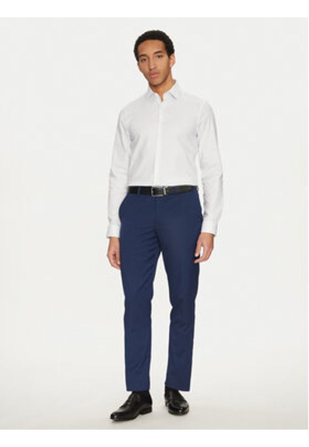 Calvin Klein Koszula K10K114307 Biały Slim Fit. Kolor: biały. Materiał: bawełna