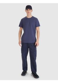 4f - 4F Spodnie casual cargo męskie - szare S. Kolor: szary. Materiał: bawełna, tkanina #1