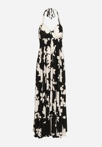 Born2be - Czarno-Biała Rozkloszowana Sukienka z Wiskozy na Ramiączkach w Kwiaty Nansora. Okazja: na co dzień. Kolor: czarny. Materiał: wiskoza. Długość rękawa: na ramiączkach. Wzór: kwiaty. Styl: casual, elegancki #6