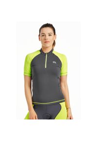 ROUGH RADICAL - Damska koszulka rowerowa MOBILE TEE. Kolor: wielokolorowy, zielony, żółty