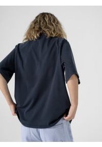 outhorn - T-shirt gładki damski - granatowy. Okazja: na co dzień. Kolor: niebieski. Materiał: bawełna, materiał, jeans, dresówka, dzianina. Długość rękawa: krótki rękaw. Wzór: gładki. Styl: casual, sportowy #2
