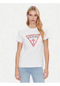 Guess T-Shirt W2BI69 K8FQ1 Biały Regular Fit. Kolor: biały. Materiał: bawełna