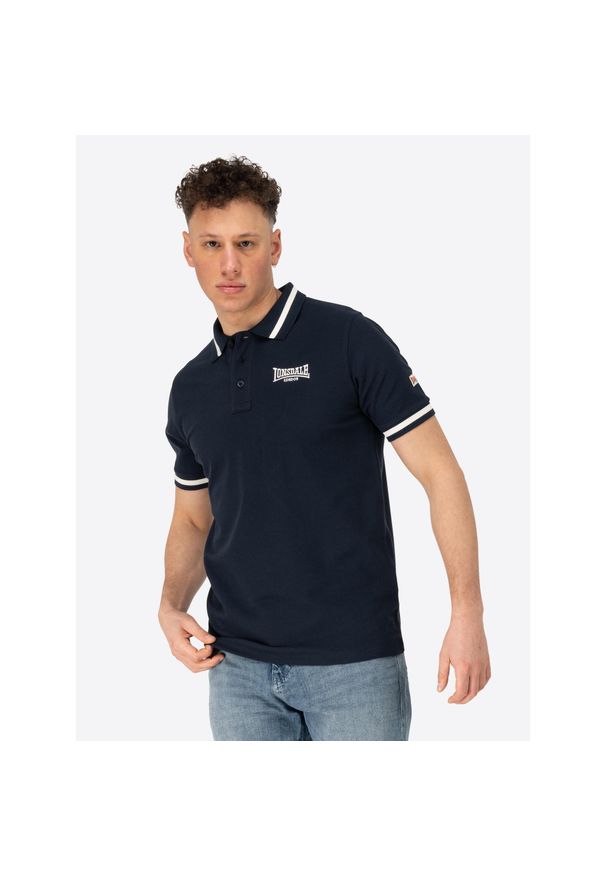 Polo Lonsdale Causton. Typ kołnierza: polo. Kolor: niebieski, wielokolorowy, biały