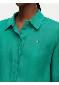 TOMMY HILFIGER - Tommy Hilfiger Koszula WW0WW44679 Zielony Relaxed Fit. Kolor: zielony. Materiał: len #4