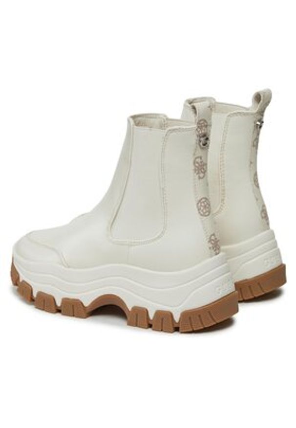 Guess Botki FL8BEO ELE12 Écru. Materiał: skóra