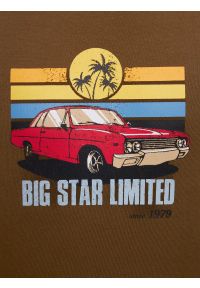 Big-Star - Koszulka męska z kolorowym nadrukiem khaki Ralier 303. Kolor: zielony. Materiał: bawełna, jeans, skóra. Wzór: kolorowy, nadruk. Styl: klasyczny #6