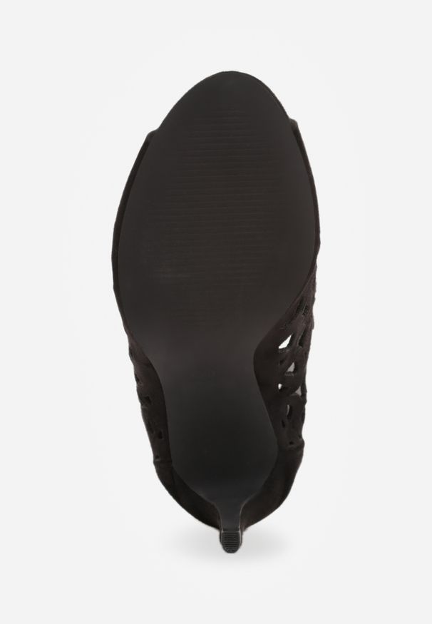 Renee - Czarne Sandały Botki Vices na Szpilce z Ażurową Cholewką Natilora. Okazja: na randkę. Kolor: czarny. Wzór: ażurowy. Sezon: lato. Obcas: na szpilce. Styl: elegancki