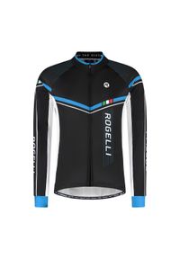 ROGELLI - Koszulka rowerowa z długim rękawem męska Rogelli GARA MOSTRO II. Kolor: wielokolorowy, niebieski, czarny. Materiał: materiał. Długość rękawa: długi rękaw. Długość: długie