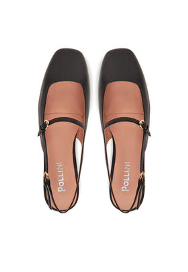 Pollini Czółenka SA11031C1MTE0000 Czarny. Kolor: czarny. Materiał: skóra