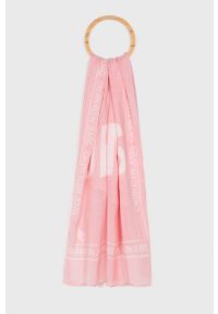 Calvin Klein Jeans - Szal. Kolor: różowy. Materiał: tkanina, bawełna, wiskoza #1
