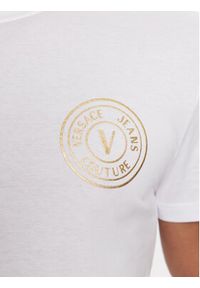 Versace Jeans Couture T-Shirt 75GAHT06 Biały Regular Fit. Kolor: biały. Materiał: bawełna #3