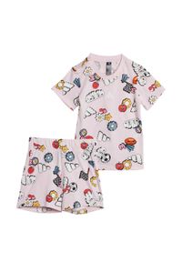 Adidas - Zestaw Seasonal Essentials Fun Allover Print Kids. Okazja: na uczelnię. Kolor: różowy, biały, wielokolorowy. Materiał: dresówka, materiał. Wzór: nadruk. Styl: młodzieżowy, sportowy