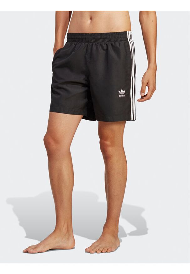 Adidas - adidas Szorty kąpielowe Originals Adicolor 3-Stripes Swim Shorts HT4406 Czarny Regular Fit. Kolor: czarny. Materiał: syntetyk