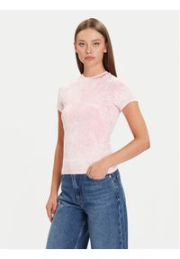 Tommy Jeans T-Shirt DW0DW21531 Różowy Slim Fit. Kolor: różowy. Materiał: bawełna