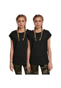 Zestaw 2 damskach koszulek z przedłużonym ramieniem Koszulka Urban Classics. Kolor: czarny #1