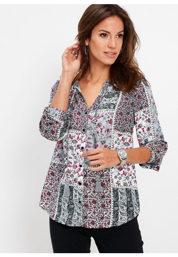 bonprix - Bluzka z nadrukiem. Kolor: biały. Wzór: nadruk
