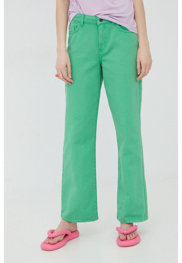 Noisy may - Noisy May jeansy damskie medium waist. Kolor: zielony