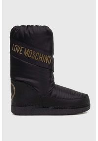 Love Moschino śniegowce SKIBOOT20 kolor czarny JA24032G0HISY000. Nosek buta: okrągły. Kolor: czarny. Materiał: guma #1