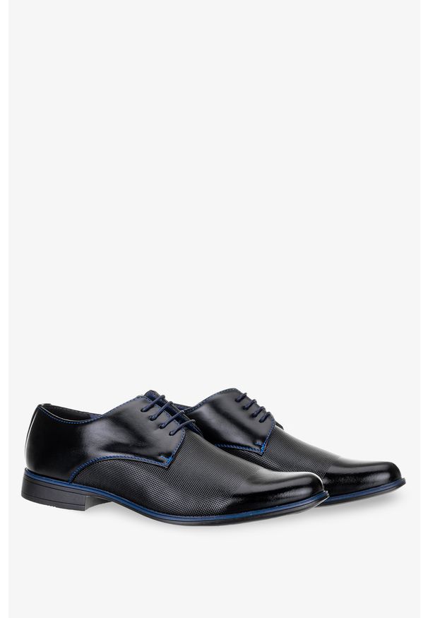 Casu - Czarne buty wizytowe sznurowane casu mxc410/8. Kolor: czarny. Styl: wizytowy