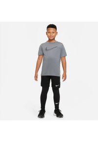 Legginsy treningowe dla dzieci Nike Pro. Okazja: na uczelnię. Kolor: czarny. Materiał: elastan, poliester. Styl: sportowy