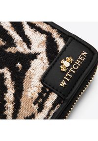 Wittchen - Damski portfel wzorzysty na suwak mini czarno-beżowy. Kolor: wielokolorowy, beżowy, czarny. Materiał: bawełna #3