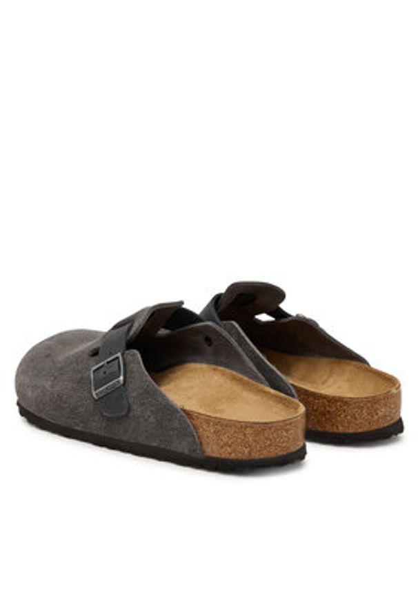 Birkenstock Klapki Boston 1032471 Szary ciemny. Kolor: szary. Materiał: zamsz, skóra