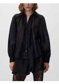 Reserved - Transparentna koszula - czarny. Kolor: czarny. Materiał: tkanina #1