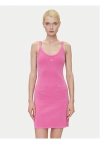 Adidas - adidas Sukienka codzienna Ribbed JI5750 Różowy Slim Fit. Okazja: na co dzień. Kolor: różowy. Materiał: bawełna. Typ sukienki: proste. Styl: casual
