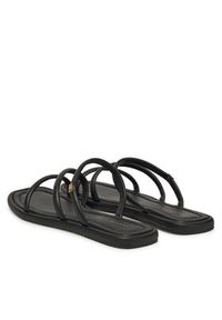 TOMMY HILFIGER - Tommy Hilfiger Klapki Strappy Leather Mule FW0FW08939 Czarny. Kolor: czarny. Materiał: skóra #3