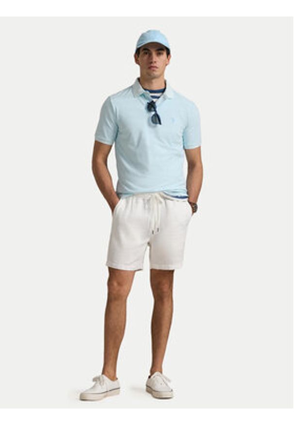 Polo Ralph Lauren Polo 710969626002 Błękitny Custom Slim Fit. Typ kołnierza: polo. Kolor: niebieski. Materiał: bawełna