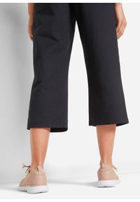 bonprix - Spodnie dresowe z bawełny organicznej, dł. do łydki. Kolor: czarny. Materiał: bawełna, dresówka #2