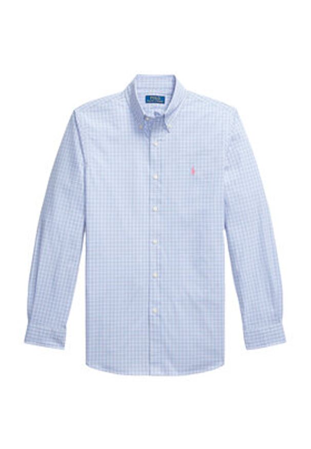 Polo Ralph Lauren Koszula 710968937003 Niebieski Custom Fit. Typ kołnierza: polo. Kolor: niebieski. Materiał: bawełna