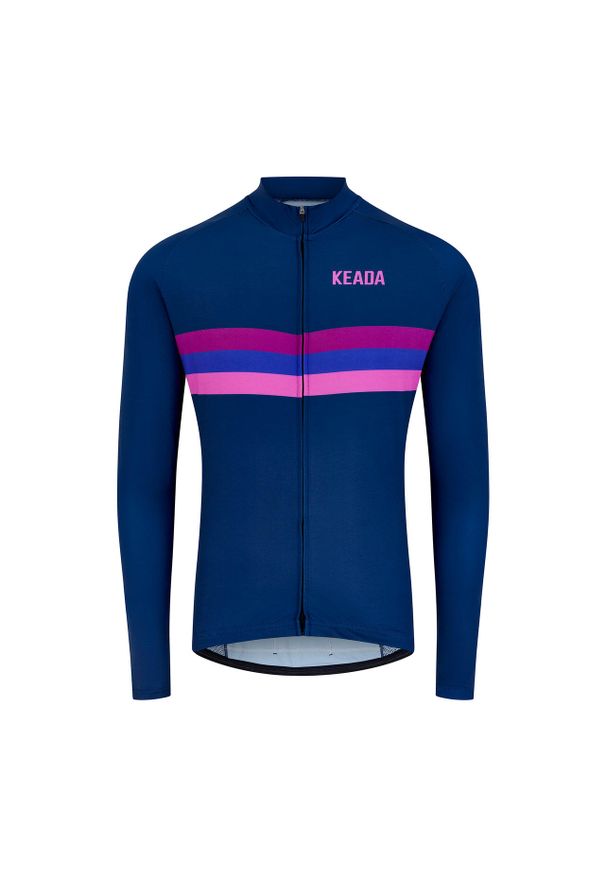 KEADA SPORTS - Męska koszulka rowerowa z długim rękawem - Sunset. Kolor: fioletowy. Długość rękawa: długi rękaw. Długość: długie. Sport: kolarstwo