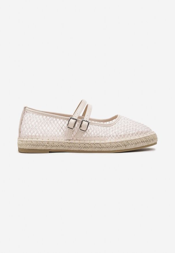 Born2be - Beżowe Espadryle z Siateczkową Cholewką Plecionką i Paskami Dorlexia. Okazja: na co dzień. Zapięcie: pasek. Kolor: beżowy. Szerokość cholewki: normalna. Sezon: lato, wiosna. Styl: elegancki, casual