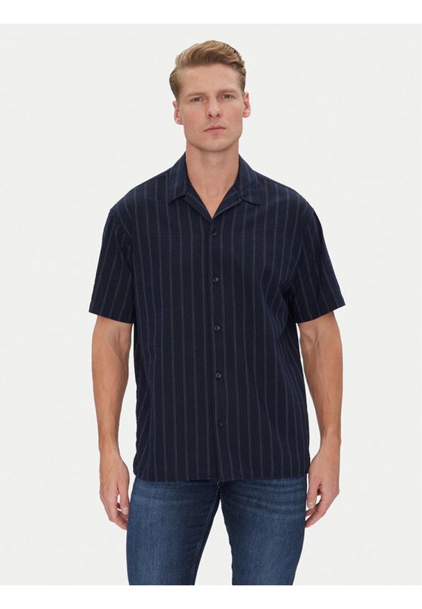 Jack & Jones - Jack&Jones Koszula Luke 12271099 Granatowy Relaxed Fit. Kolor: niebieski. Materiał: bawełna, syntetyk