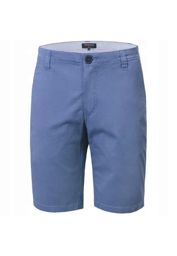 Męskie Szorty, Krótkie Spodenki - Pako Jeans - Niebieskie. Kolor: niebieski. Materiał: bawełna, elastan. Długość: krótkie. Sezon: lato. Styl: klasyczny