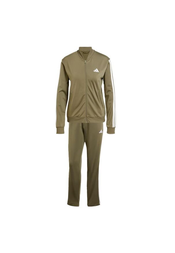 Adidas - Dres Essentials 3-Stripes. Kolor: beżowy. Materiał: dresówka