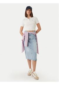 Tommy Jeans Polo DW0DW22597 Biały Slim Fit. Typ kołnierza: polo. Kolor: biały. Materiał: bawełna #4