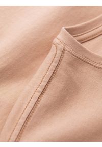Ombre Clothing - Klasyczny T-shirt męski bawełniany BASIC - cielisty V9 OM-TSBS-0146 - XXL. Okazja: na co dzień. Kolor: beżowy. Materiał: bawełna. Styl: klasyczny #3