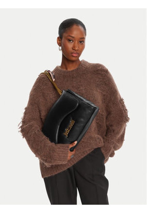 Just Cavalli Torebka 79RA4BD3 ZS748 Czarny. Kolor: czarny. Materiał: skórzane