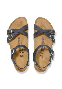 Sandały damskie czarne Birkenstock Kumba FL. Nosek buta: otwarty. Zapięcie: pasek. Kolor: czarny. Materiał: zamsz, materiał, welur, nubuk. Wzór: paski. Sezon: lato. Styl: elegancki #2