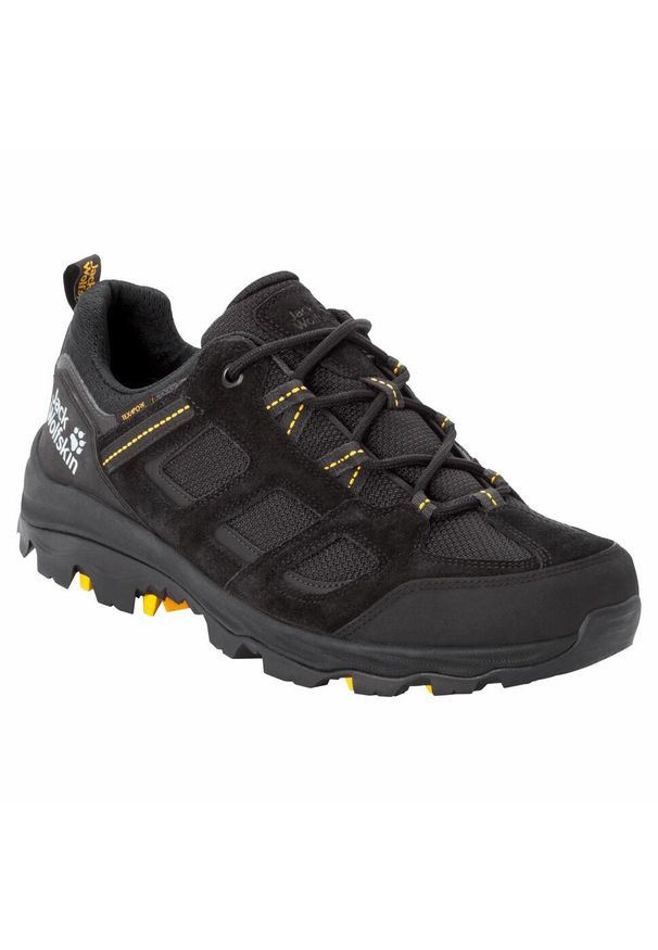 Buty trekkingowe męskie Jack Wolfskin Vojo 3 Texapore. Zapięcie: sznurówki. Kolor: żółty, wielokolorowy, czarny. Materiał: guma, materiał, tkanina, syntetyk. Szerokość cholewki: normalna