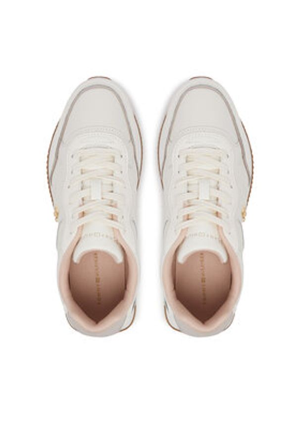 TOMMY HILFIGER - Tommy Hilfiger Sneakersy Runner FW0FW08696 Écru. Materiał: skóra