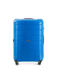 Wittchen - Duża walizka z polipropylenu żłobiona. Kolor: niebieski. Materiał: guma #1